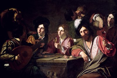 Treffen der Trinker von Bartolomeo Manfredi